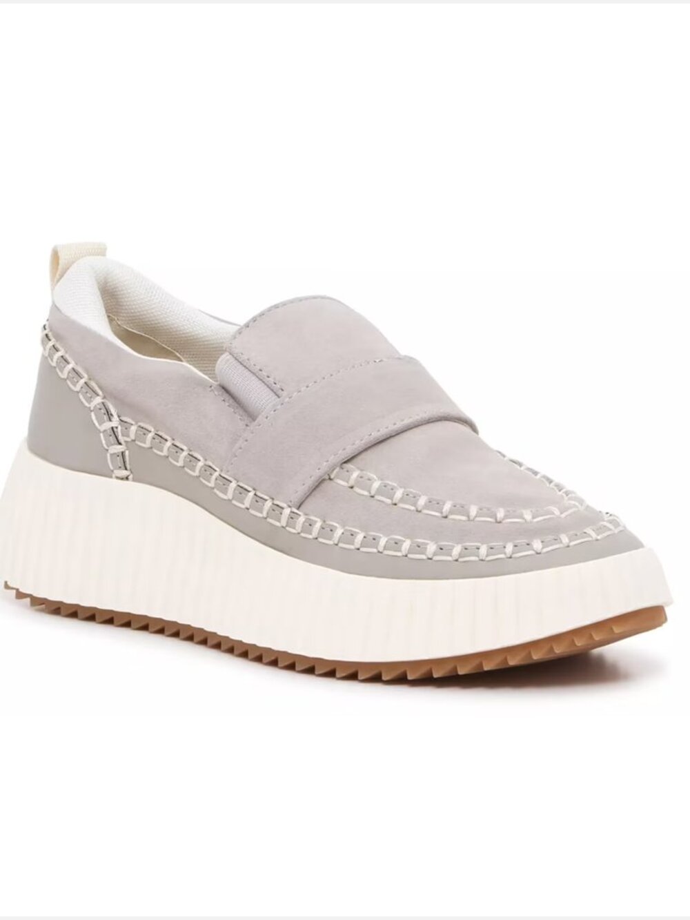 Dolce Vita Dayo Gray Wedge Heel Slip-On Loafer Shoes Women US 8.5M